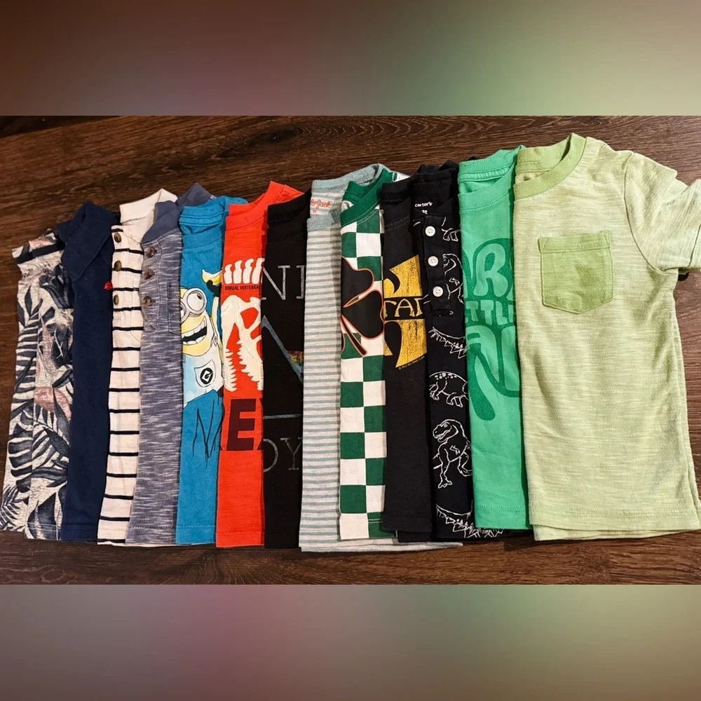 14 Colorful Graphic and Patterned Kids T-Shirts Bundle